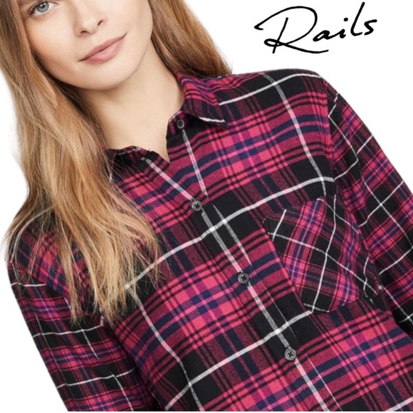 RAILS Plaid Button Down Shirt Size Medium - Picture 1 of 8